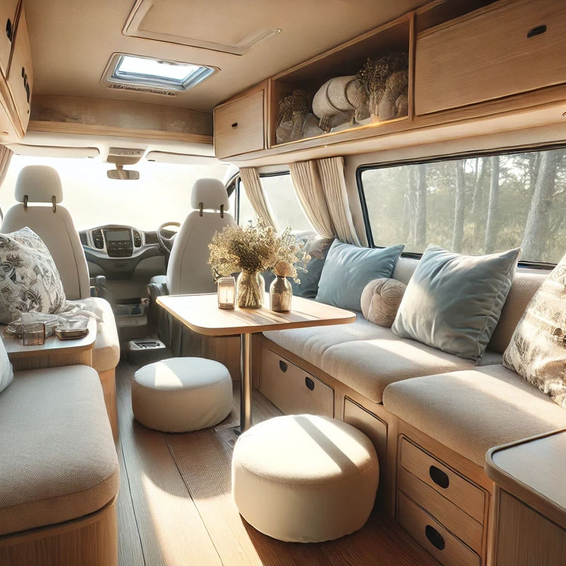Campervan interior cushions
